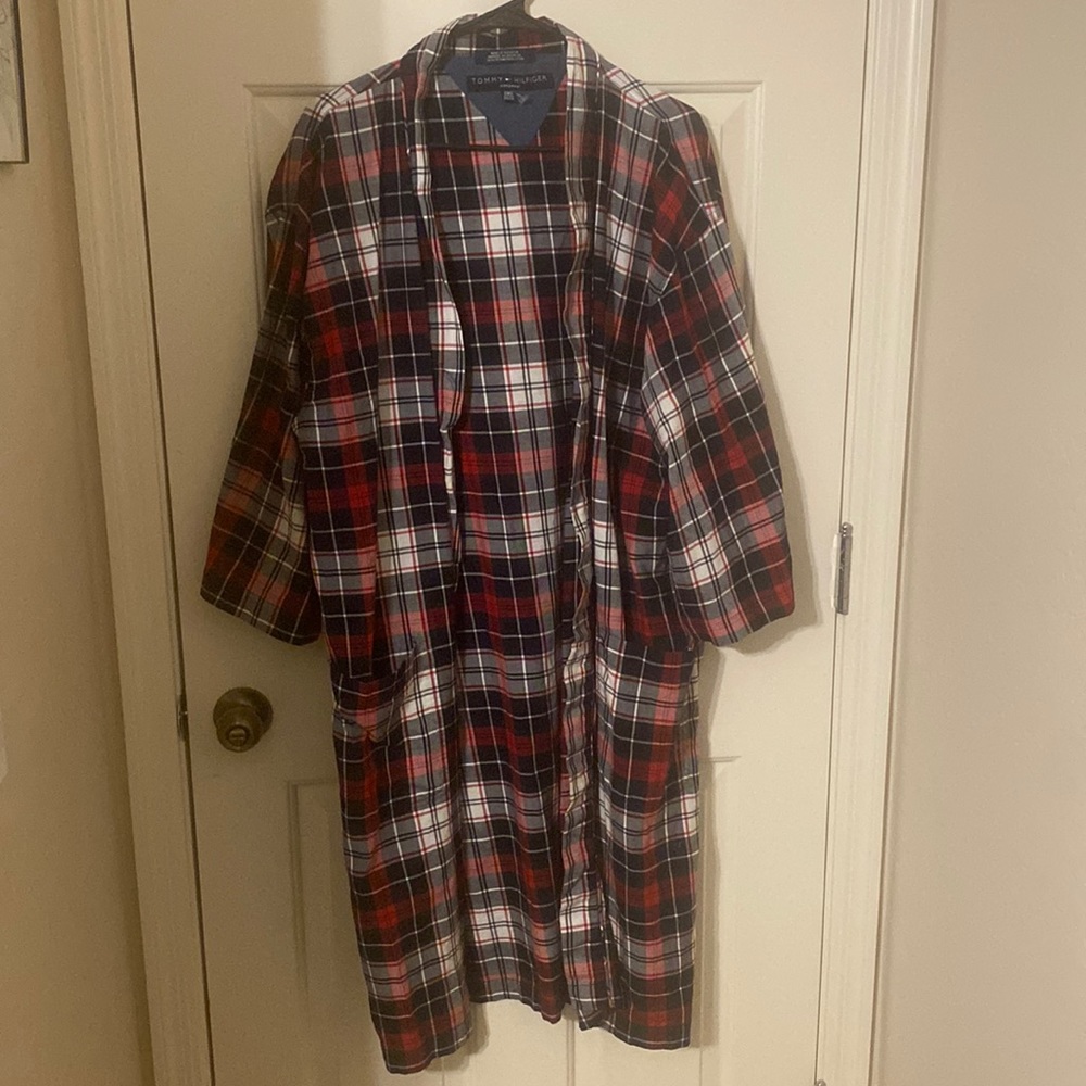 Tommy Hilfiger Sleepwear One Size 2 pockets Plaid Red White Blue
